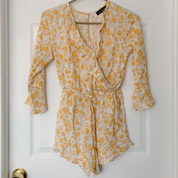 Pants - 📌Yellow Floral romper
